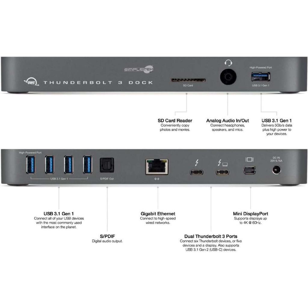 Voir photo 5 de Station d'accueil OWCTB3DK12PSGF Dock PSU included | Dero Station d'accueil OWCTB3DK12PSGF Dock PSU included Reconditionné Other World Computing reconditionné photo 5 | Dero