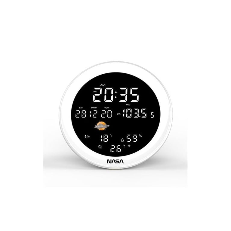 Station météo et enceinte Bluetooth Nasa WSP1700 avec radio réveil Bois - Excellent état Parfait état NASA reconditionné disponible sur Pixmania