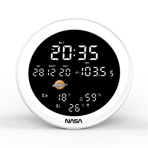 Station météo et enceinte Bluetooth Nasa WSP1700 avec radio-réveil Bois État correct NASA reconditionné disponible sur Fnac