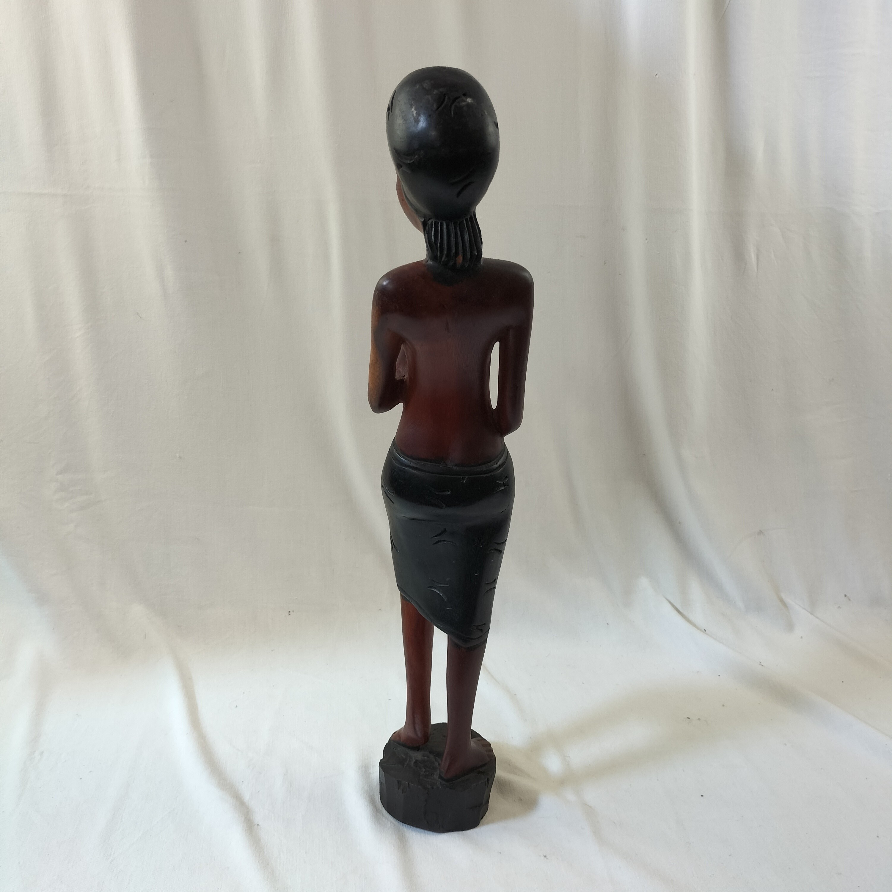 Voir photo 3 de Statue bois massif femme africaine Statue bois massif femme africaine Bon état reconditionné photo 3