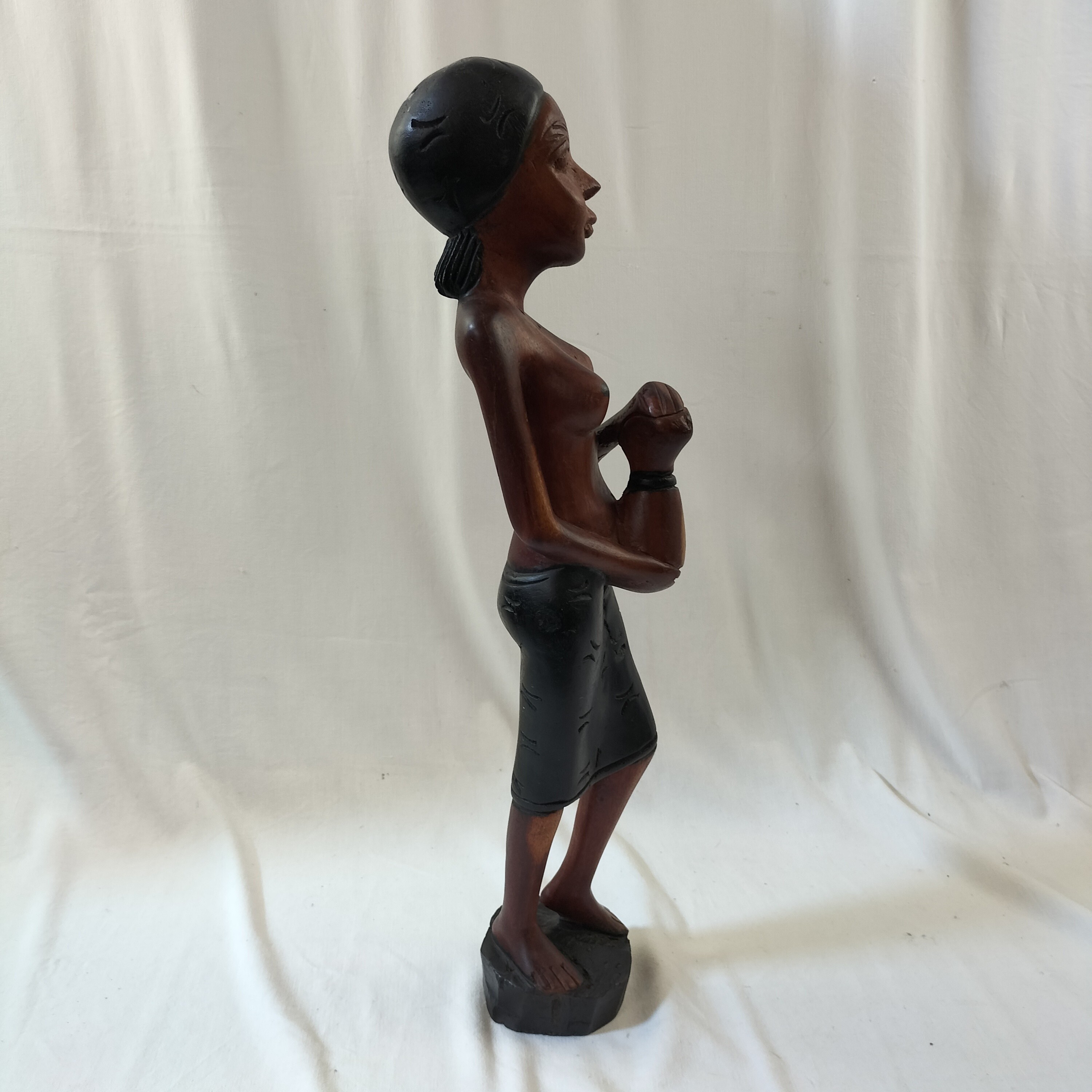 Voir photo 4 de Statue bois massif femme africaine Statue bois massif femme africaine Bon état reconditionné photo 4