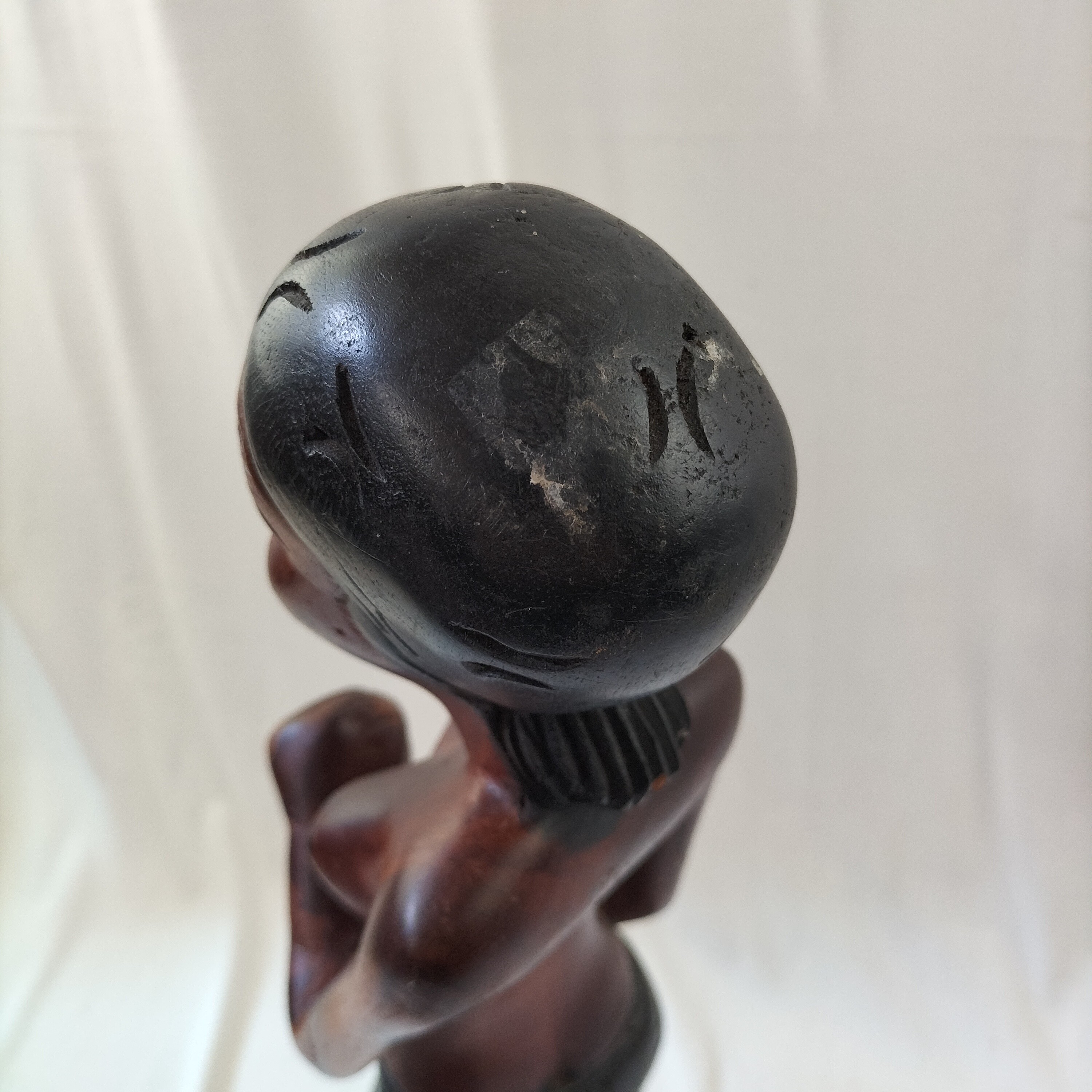 Voir photo 5 de Statue bois massif femme africaine Statue bois massif femme africaine Bon état reconditionné photo 5