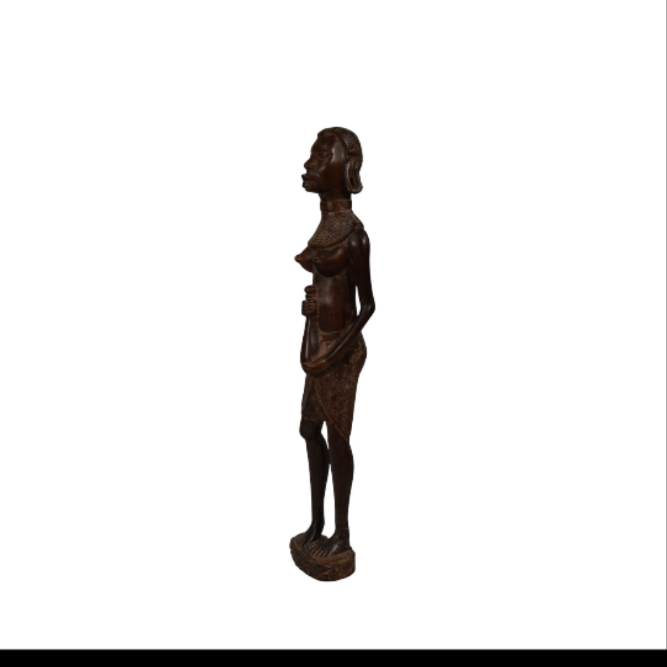 Voir photo 2 de Statue de femme Africaine au pilon en bois. Statue de femme Africaine au pilon en bois. Très bon état reconditionné photo 2