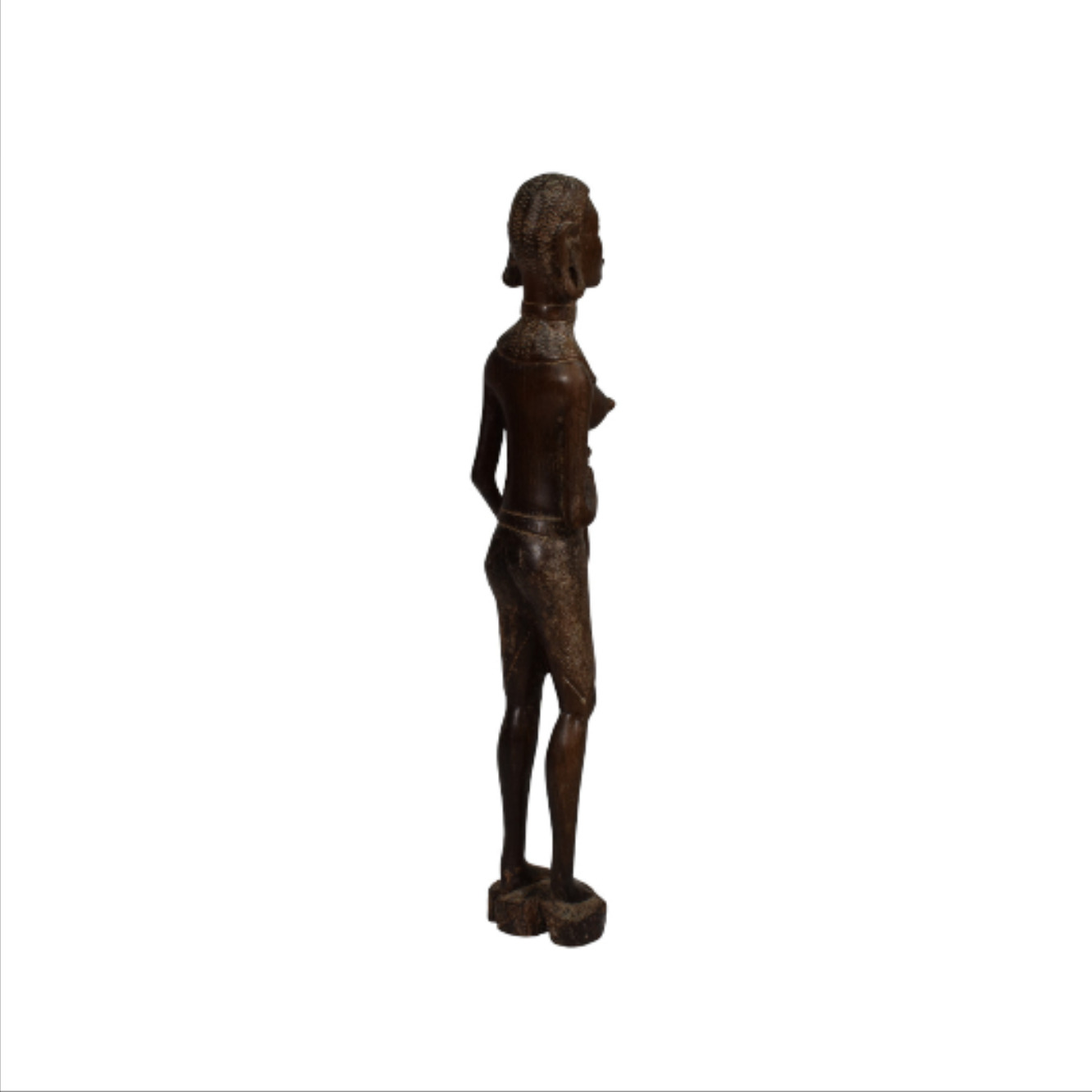 Voir photo 3 de Statue de femme Africaine au pilon en bois. Statue de femme Africaine au pilon en bois. Très bon état reconditionné photo 3