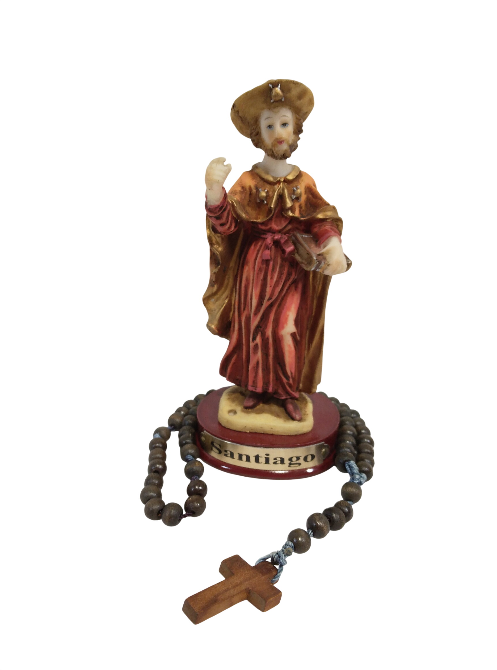 Acheter Statue de Saint-Jacques de Compostelle + Chapelet Bon état - 10,00 € Statue de Saint-Jacques de Compostelle + Chapelet Bon état reconditionné disponible sur Label Emmaüs