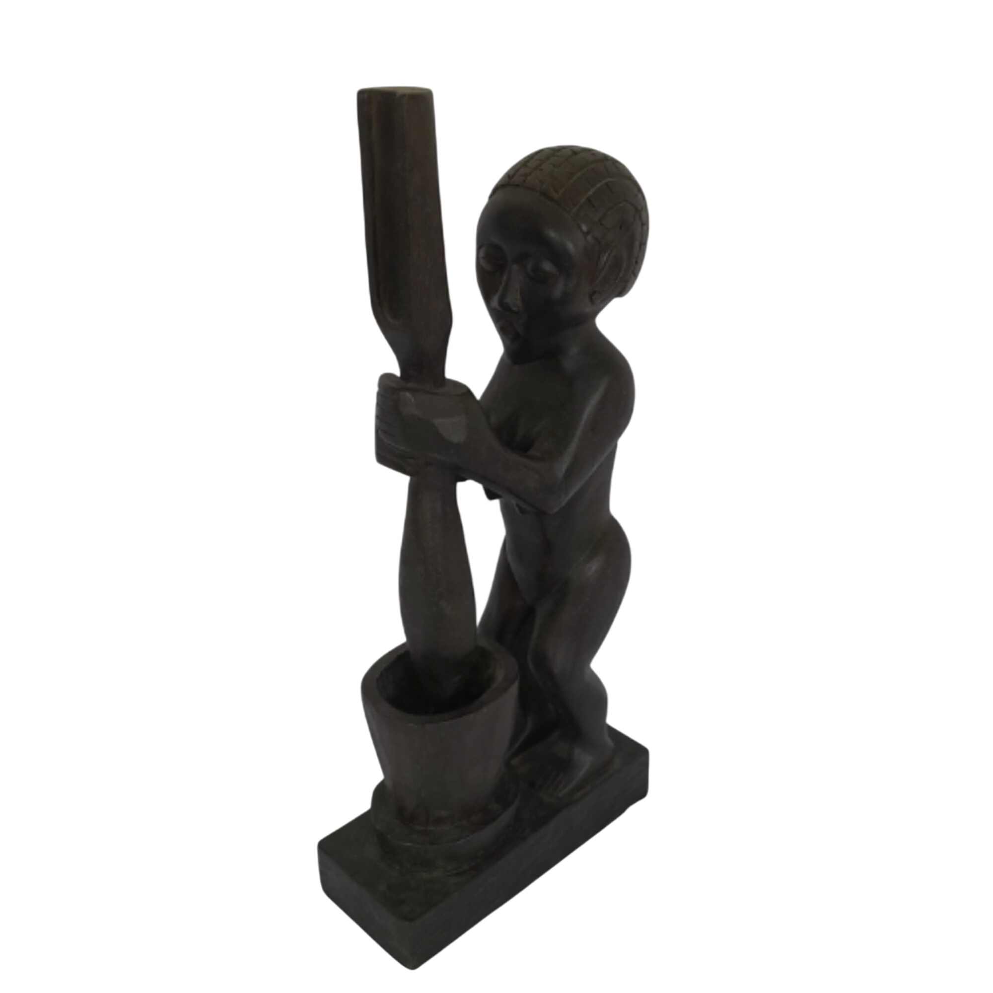 Statue FEMME AFRICAINE, en bois sculpté Très bon état - 22,00 € Statue FEMME AFRICAINE, en bois sculpté Très bon état reconditionné disponible sur Label Emmaüs