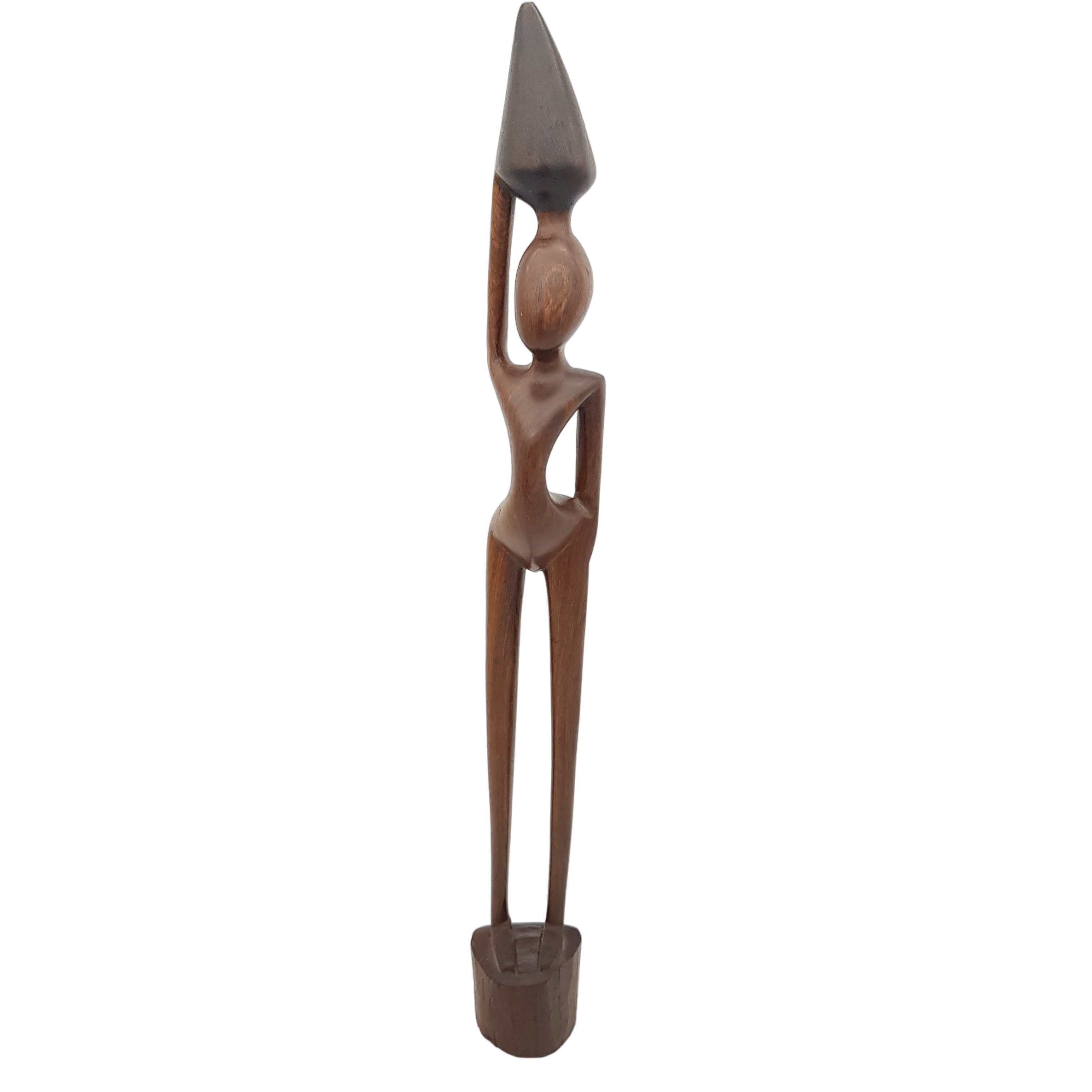 Statuette africaine en bois - femme porteuse d'eau - 25,00 € Statuette africaine en bois - femme porteuse d'eau reconditionné disponible sur Label Emmaüs