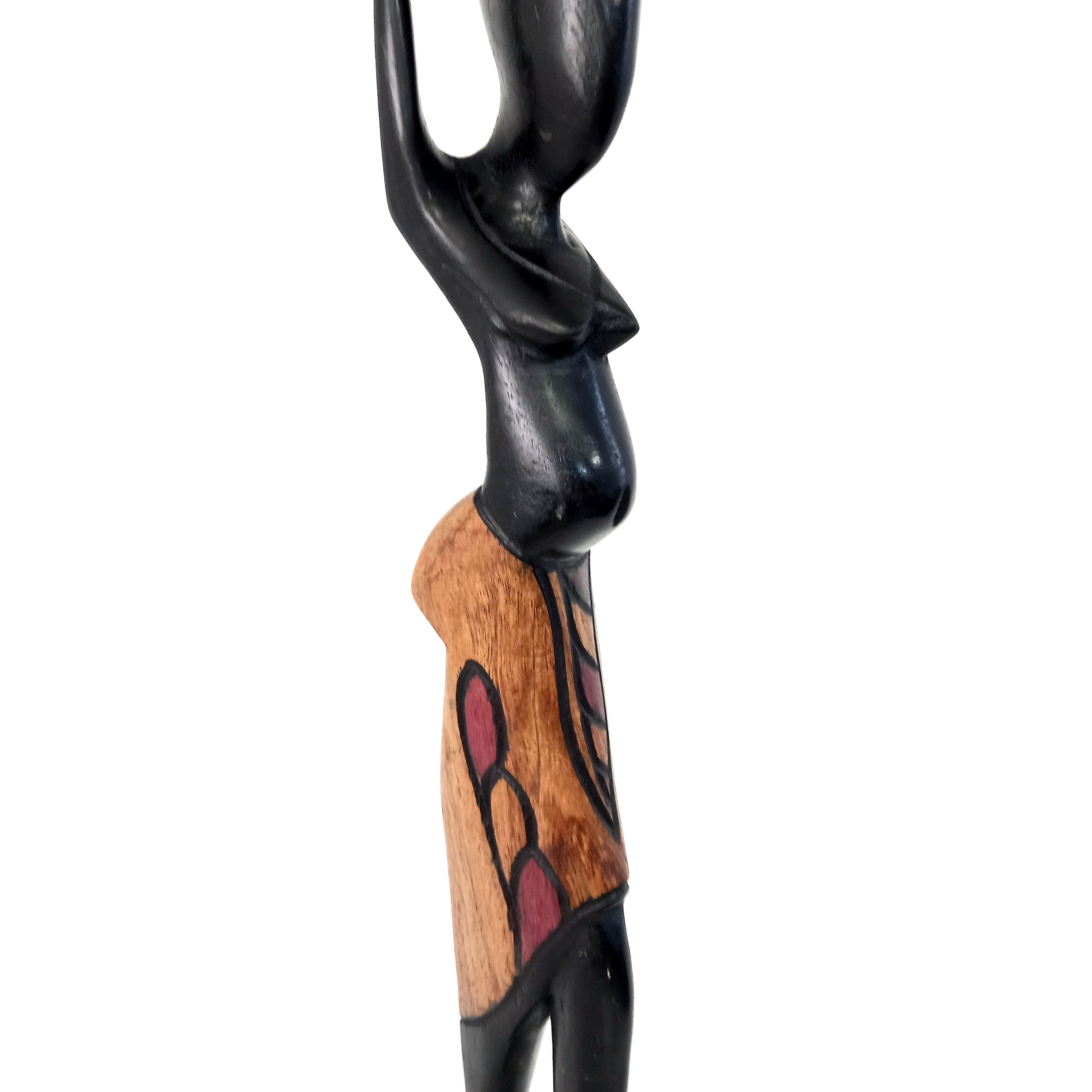 Voir photo 2 de Statuette africaine en bois représentant une femme porteuse d'eau Statuette africaine en bois représentant une femme porteuse d'eau Très bon état reconditionné photo 2