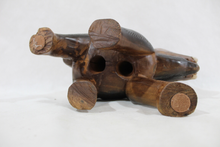 Voir photo 3 de Statuette éléphant sculpté en bois Statuette éléphant sculpté en bois reconditionné photo 3