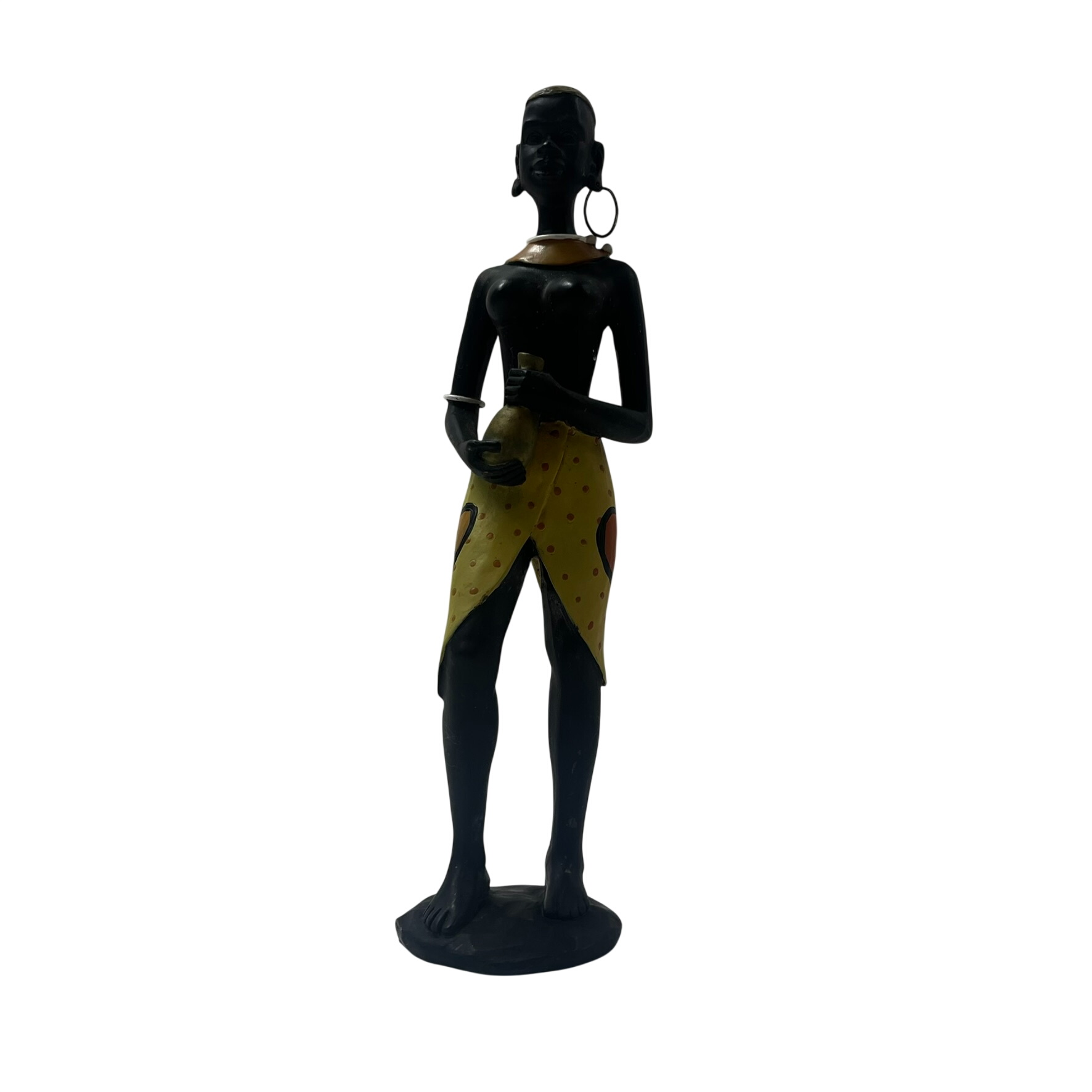 Statuette femme africaine en résine noire . Déco ethnique Très bon état - 20,00 € Statuette femme africaine en résine noire . Déco ethnique Très bon état reconditionné disponible sur Label Emmaüs