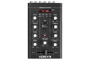 STM500BT DJ Table de mixage 2 canaux - lecteur MP3 USB , Bluetooth , entrée micro & sortie casque Très bon état Vonyx reconditionné disponible sur Darty
