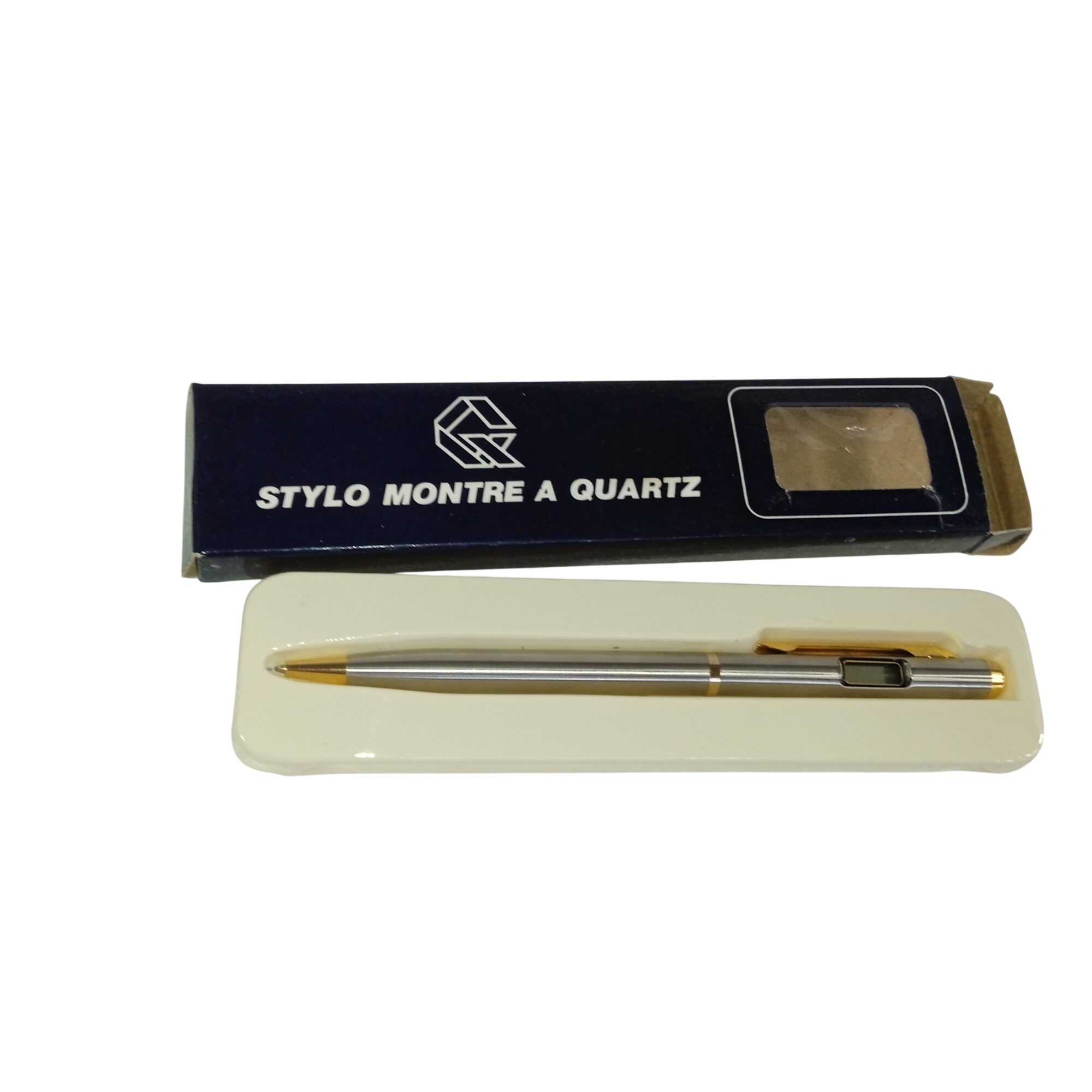 Stylo bille en acier inoxydable avec écran/ montre numérique à quartz Taiwan Bon état - 16,00 € Stylo bille en acier inoxydable avec écran/ montre numérique à quartz Taiwan Bon état reconditionné disponible sur Label Emmaüs