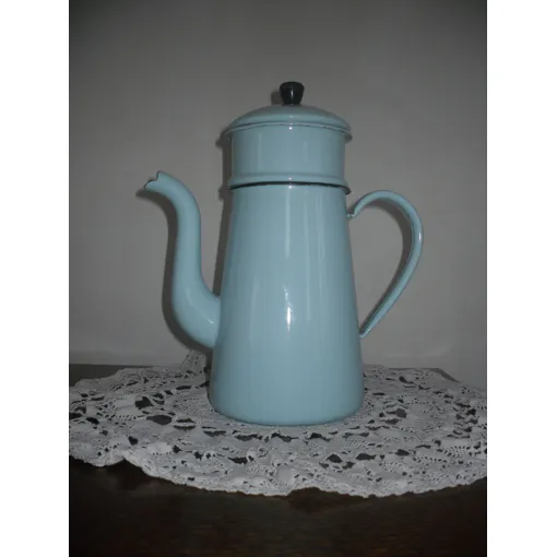 Superbe Cafetière Vintage En Tole Émaillée Bleue Bon état reconditionné disponible sur Rakuten