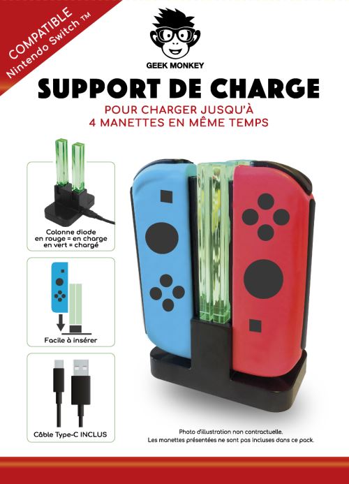 Acheter Support de charge manettes Geek Monkeys pour Nintendo Switch Noir État correct - 10,90 € Support de charge manettes Geek Monkeys pour Nintendo Switch Noir État correct reconditionné disponible sur Fnac