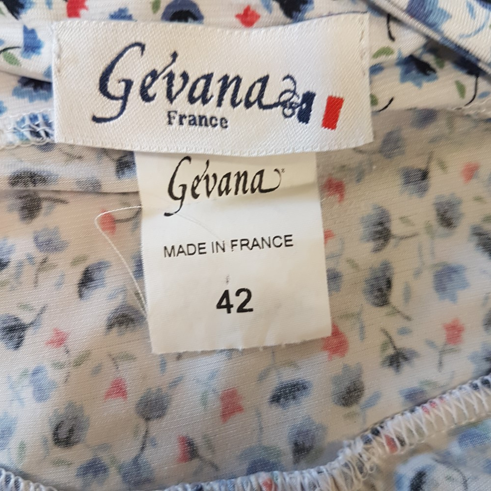 Voir photo 6 de Surchemise blanche à fleurs - GEVANA - Taille 42 Surchemise blanche à fleurs - GEVANA - Taille 42 Bon état reconditionné photo 6