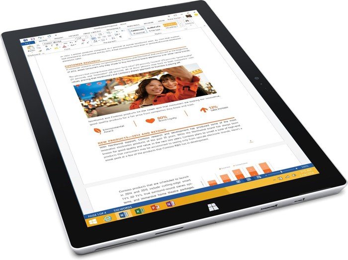 Surface Pro 3, 128GB SSD, 4GB RAM, Silver, Intel i5-4300U - Bon état Bon état Microsoft reconditionné disponible sur Pixmania