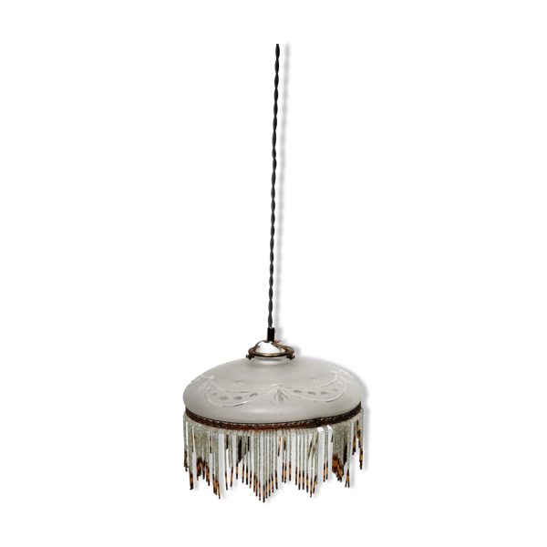 Suspension art déco verre ciselé et pampilles Bon état - alternatives disponibles sur Dero Suspension art déco verre ciselé et pampilles Bon état reconditionné (offre indisponible)