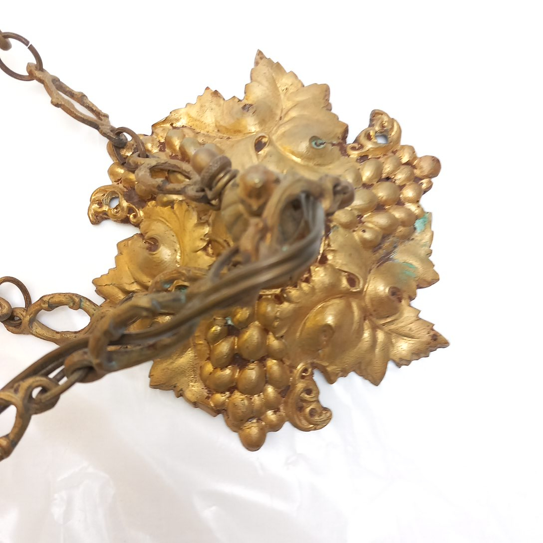 Voir photo 8 de Suspension en pate de verre monture en bronze début XX -ème signé Degué Suspension en pate de verre monture en bronze début XX -ème signé Degué État correct reconditionné photo 8