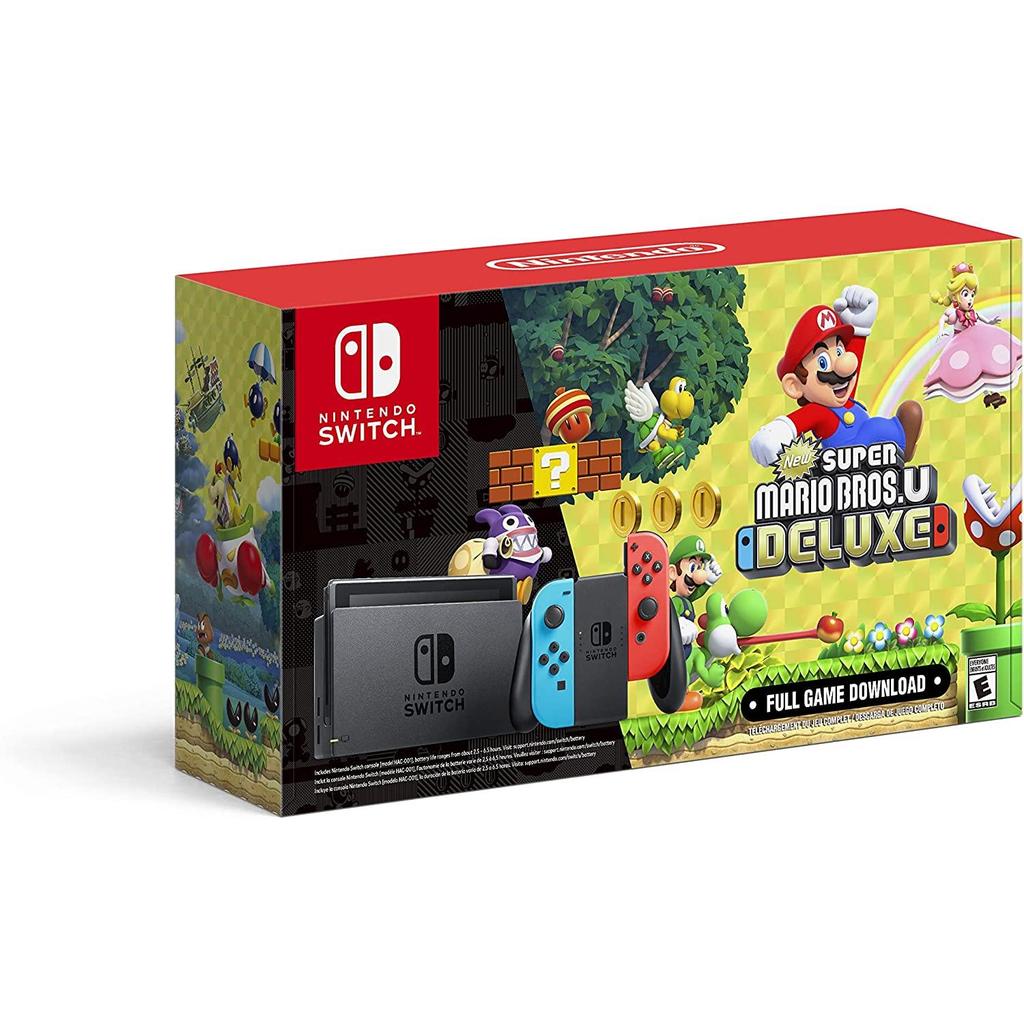 Switch 32GB - Noir + New Super Mario Bros U Deluxe Reconditionné Nintendo reconditionné disponible sur Backmarket | Dero