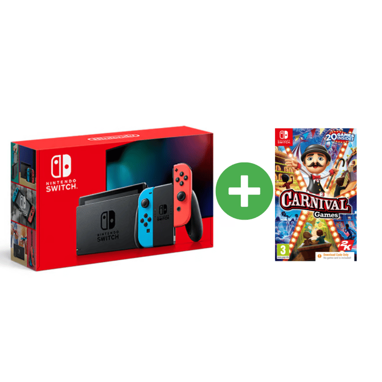 Switch & Carnival Games - console de jeux portables 15,8 cm (6.2 ) 32 Go Écran tactile Wifi Bleu, Gris, Rouge - Excellent état Parfait état Nintendo reconditionné disponible sur Pixmania | Dero