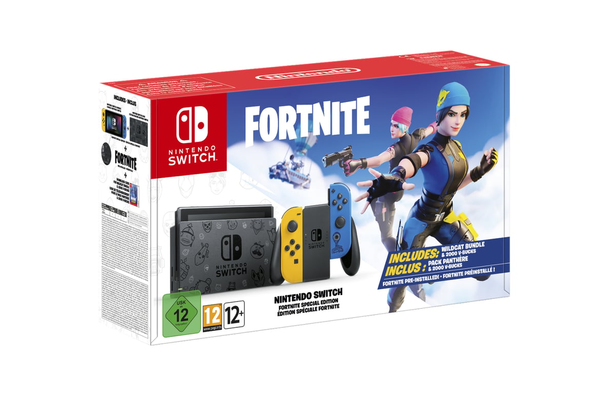Switch Ed. Fortnite & Pack panthère & 2000 V-Bucks - Console de jeux portables 32 Go, Écran tactile - Très bon état Très bon état - 509,99 € Switch Ed. Fortnite & Pack panthère & 2000 V-Bucks - Console de jeux portables 32 Go, Écran tactile - Très bon état Très bon état Nintendo reconditionné disponible sur Pixmania