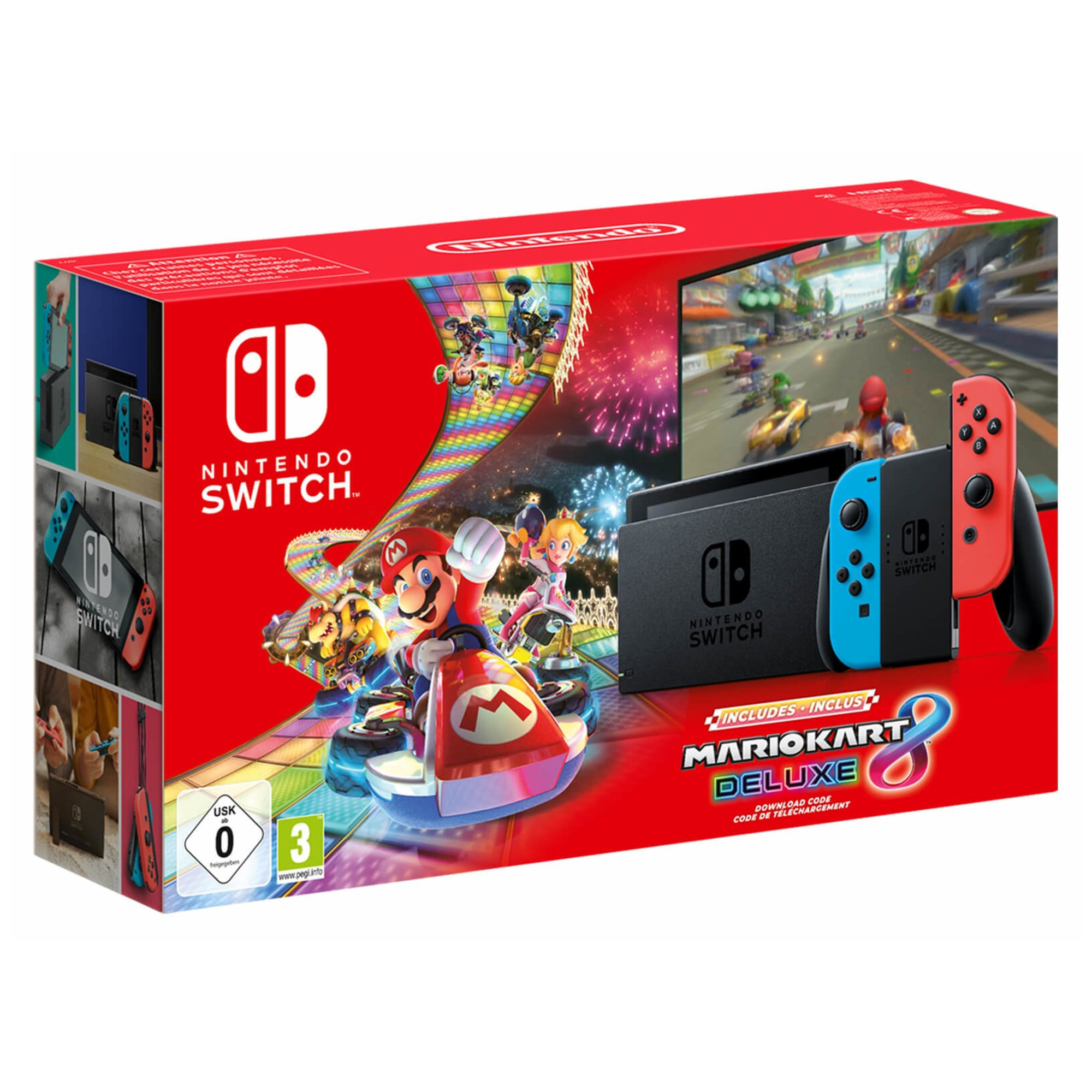 Switch & Mario Kart 8 Deluxe - Console de jeux portables 15,8 cm (6.2 ) 32 Go Écran tactile Wifi, Noir, Bleu, Rouge - Excellent état Parfait état Nintendo reconditionné disponible sur Pixmania