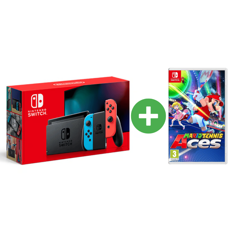 Switch & Mario Tennis Aces - Console de jeux portables 15,8 cm (6.2 ) 32 Go Écran tactile Wifi, Bleu, Gris, Rouge - Très bon état Très bon état reconditionné disponible sur Pixmania