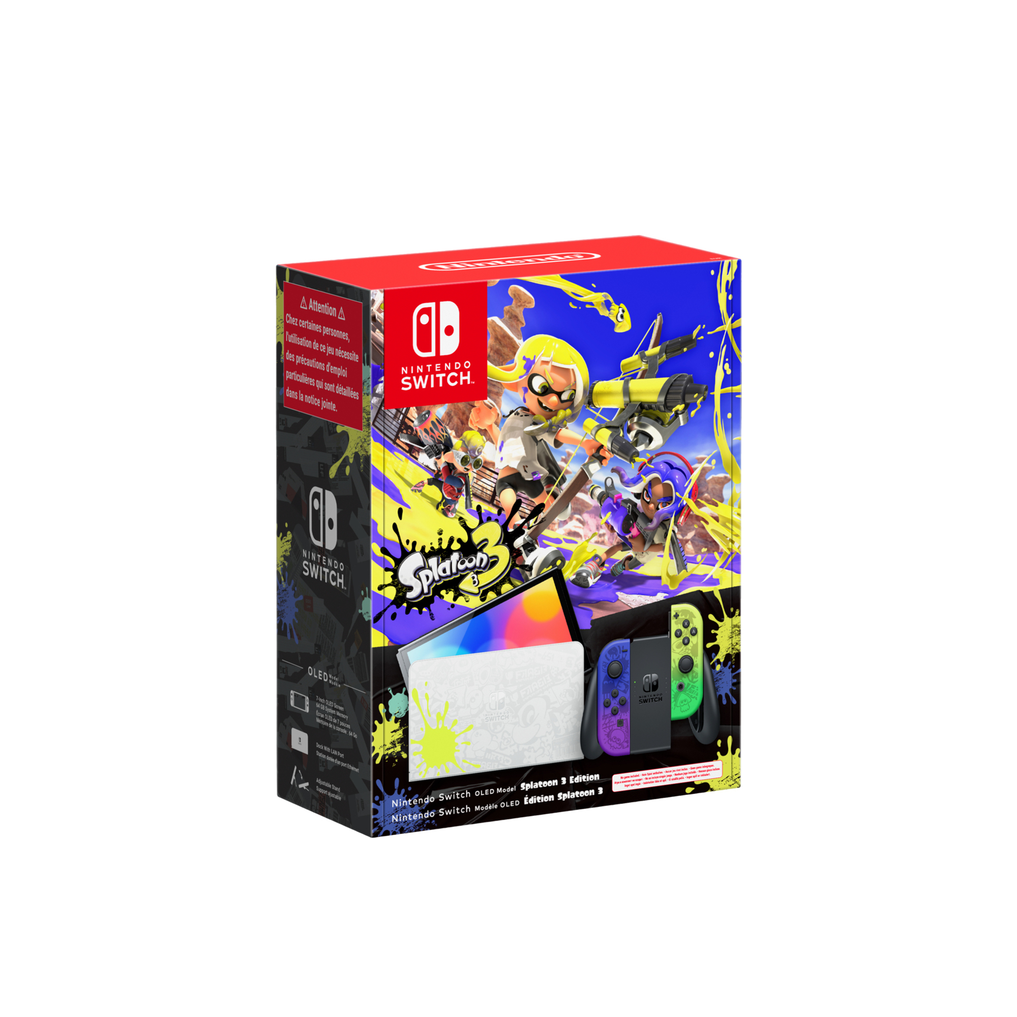 Switch OLED Ed. Splatoon 3 - Console de jeux portables 17,8 cm (7 ) 64 Go Écran tactile Wifi - Excellent état Parfait état Nintendo reconditionné disponible sur Pixmania
