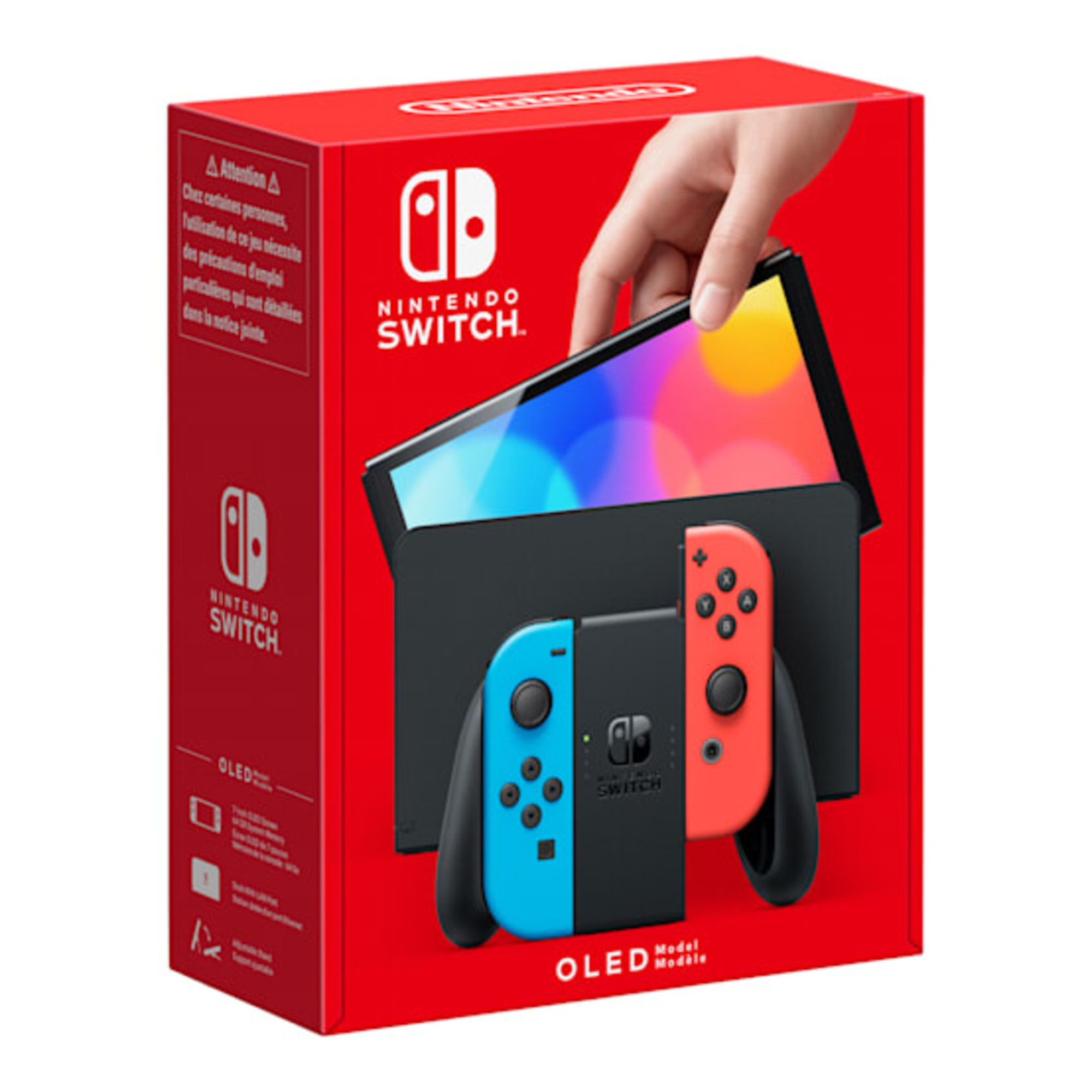 Switch (OLED) Néon 64 Go - Console de jeux portables 17,8 cm (7 ) Écran tactile Wifi, Bleu, Rouge - Bon état Bon état Nintendo reconditionné disponible sur Pixmania