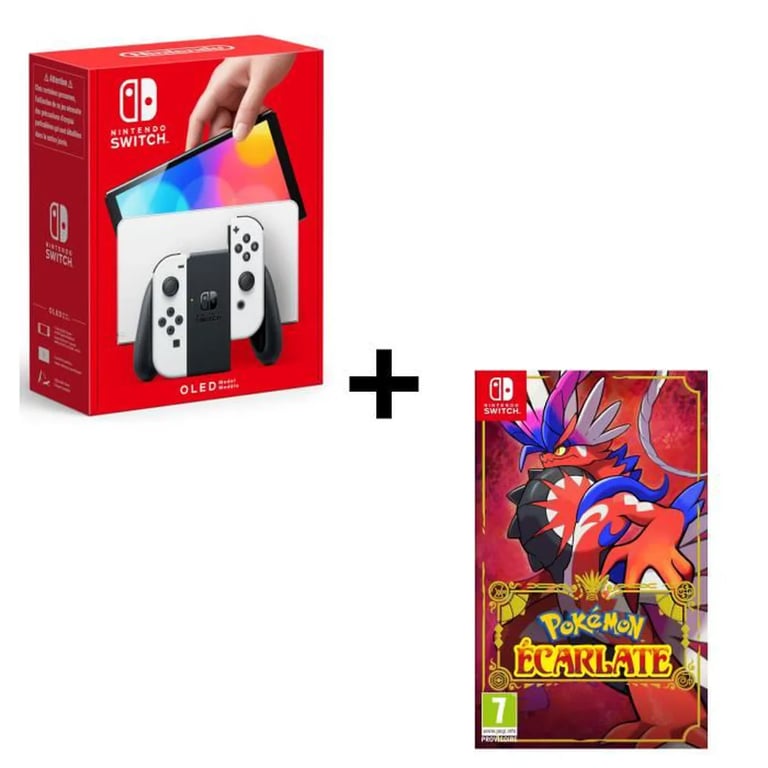 Switch OLED + Pokémon Scarlet console de jeux portables 17,8 cm (7 ) 64 Go Écran tactile Wifi Noir, Blanc - Bon état Bon état Nintendo reconditionné disponible sur Pixmania