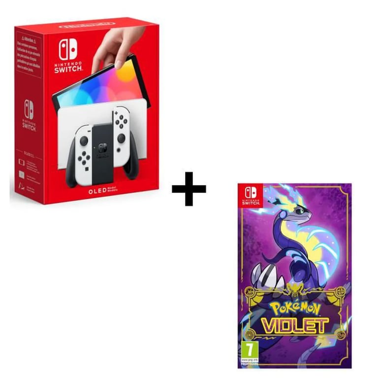 Switch OLED + Pokémon Violet console de jeux portables 17,8 cm (7 ) 64 Go Écran tactile Wifi Noir, Blanc - Très bon état Très bon état Nintendo reconditionné disponible sur Pixmania
