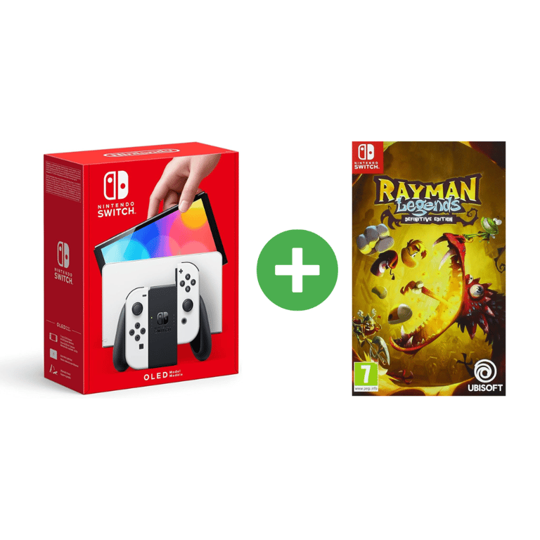 Switch OLED & Rayman Legends: Definitive Edition - console de jeux portables 17,8 cm (7 ) 64 Go Écran tactile Wifi Noir, Blanc - Excellent état Parfait état - 394,99 € Switch OLED & Rayman Legends: Definitive Edition - console de jeux portables 17,8 cm (7 ) 64 Go Écran tactile Wifi Noir, Blanc - Excellent état Parfait état Nintendo reconditionné disponible sur Pixmania