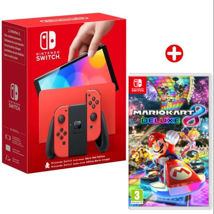 Switch OLED Rouge 64 Go & Mario Kart 8 Deluxe - Très bon état Très bon état Nintendo reconditionné disponible sur Pixmania