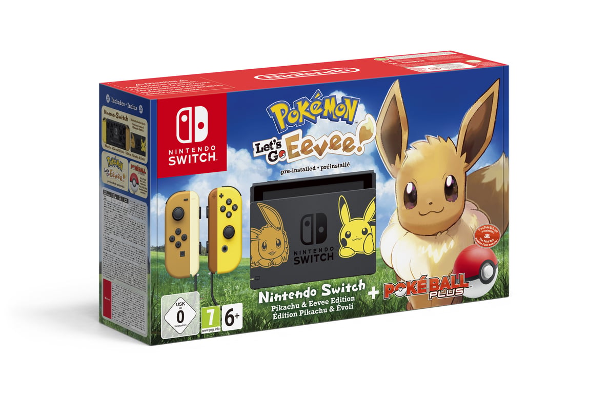 Switch & Pokémon: Let's Go, Evoli! - Console de jeux portables 15,8 cm (6.2 ) 32 Go Wifi Noir, Jaune - Très bon état Très bon état Nintendo reconditionné disponible sur Pixmania