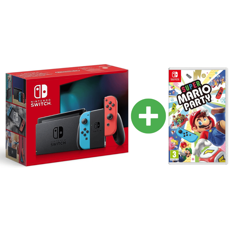 Switch & Super Mario Party - console de jeux portables 15,8 cm (6.2 ) 32 Go Écran tactile Wifi Bleu, Gris, Rouge - Excellent état Parfait état reconditionné disponible sur Pixmania