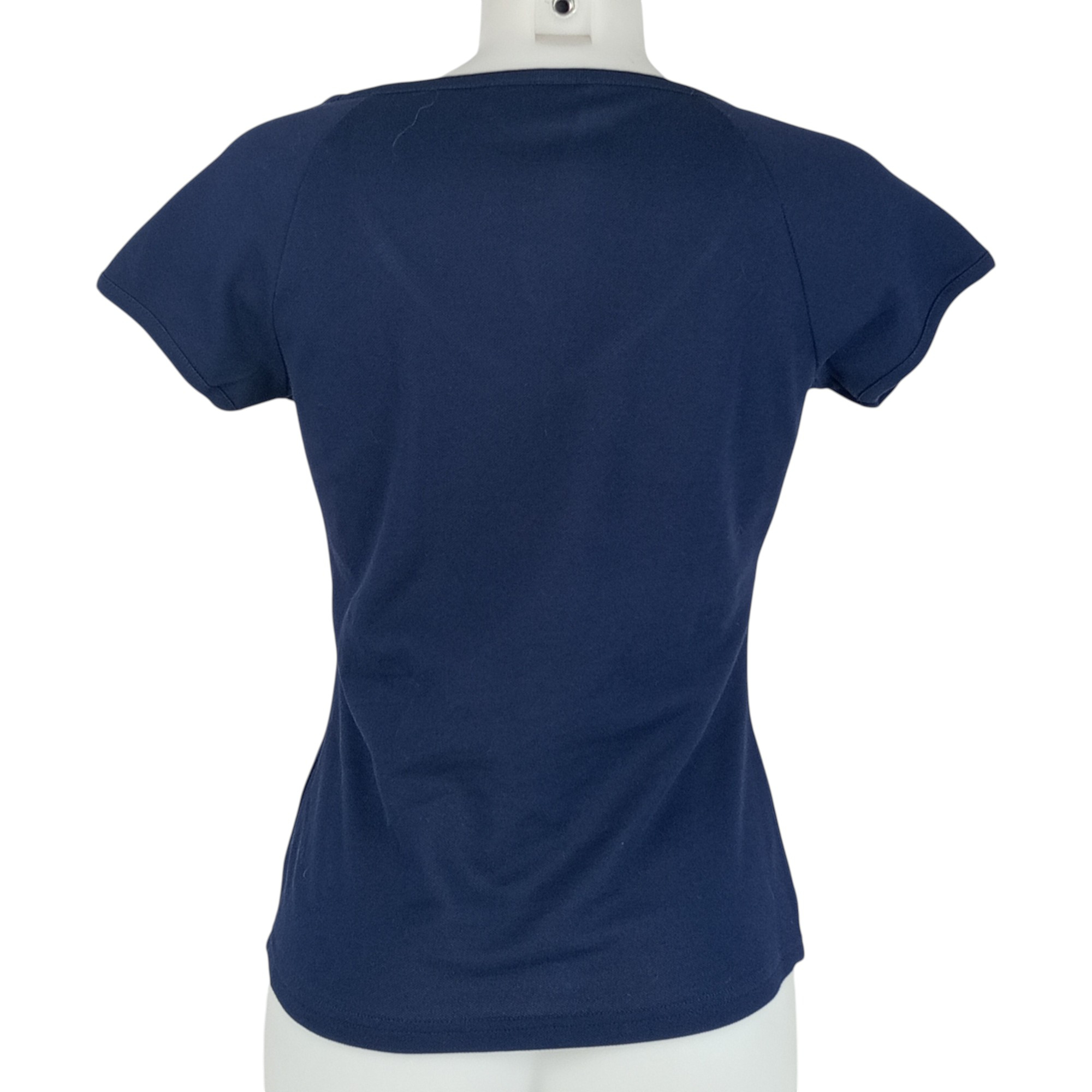 Voir photo 2 de T shirt - femme - marque Lacoste - manches courtes - couleur bleu marine - taille L (40) T shirt - femme - marque Lacoste - manches courtes - couleur bleu marine - taille L (40) Très bon état reconditionné photo 2