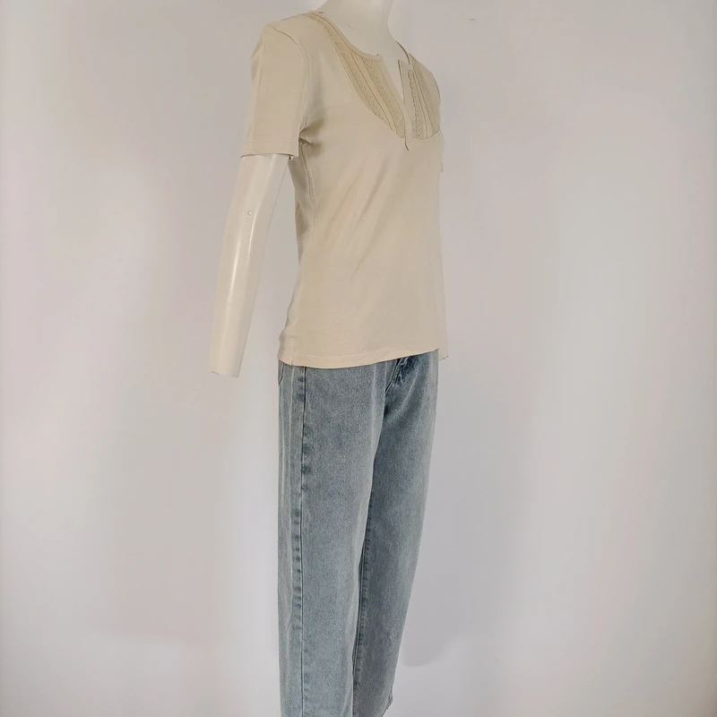 Voir photo 4 de T-shirt Gérard Darel beige col brodé manches courtes taille 2 T-shirt Gérard Darel beige col brodé manches courtes taille 2 Parfait état reconditionné photo 4