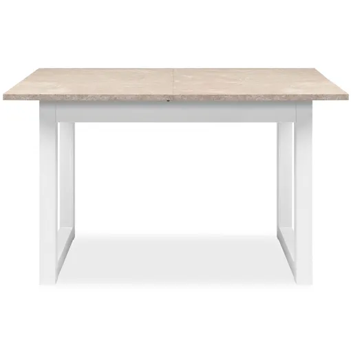 Table à manger extensible 6/8 personnes effet travertin et blanc Bon état reconditionné disponible sur Rakuten