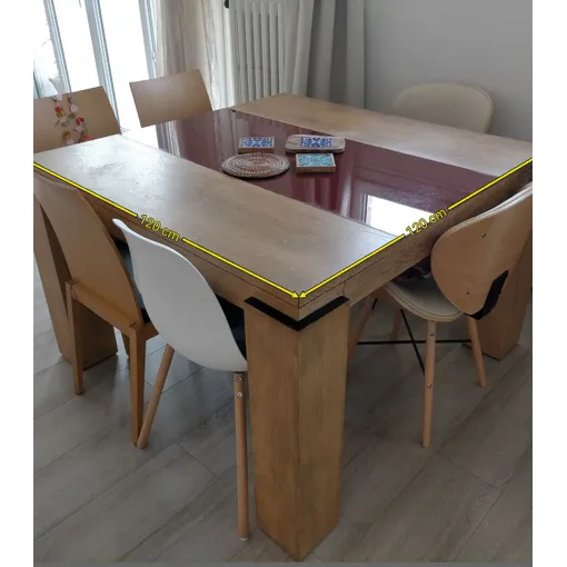 Table À Manger Extensible En Bois Et En Verre Bon état reconditionné disponible sur Rakuten