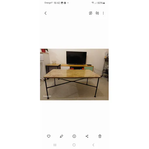 Table basse en marbre marron Bon état reconditionné disponible sur Rakuten
