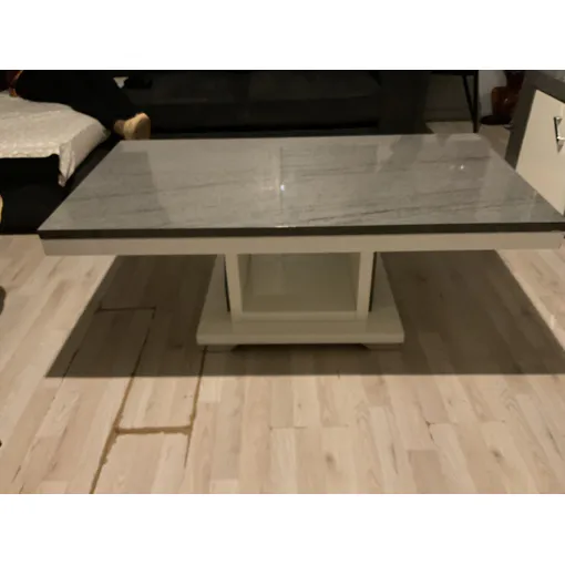 Table basse marbré gris blanc Bon état reconditionné disponible sur Rakuten