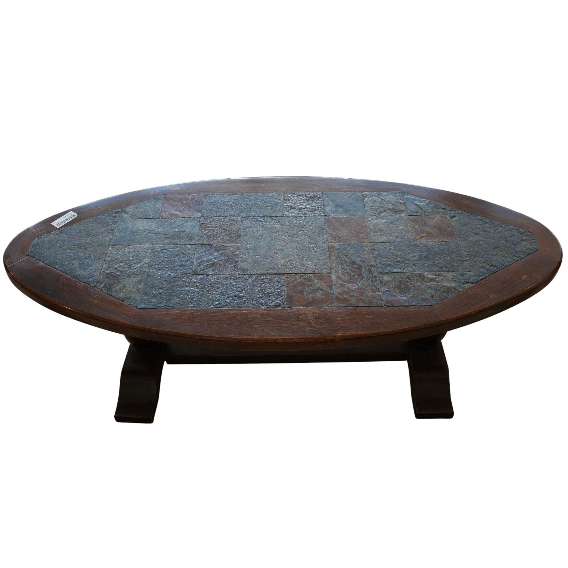 Table basse ovale en bois et mosaïque d'ardoise / pierre Bon état - alternatives disponibles sur Dero Table basse ovale en bois et mosaïque d'ardoise / pierre Bon état reconditionné (offre indisponible)