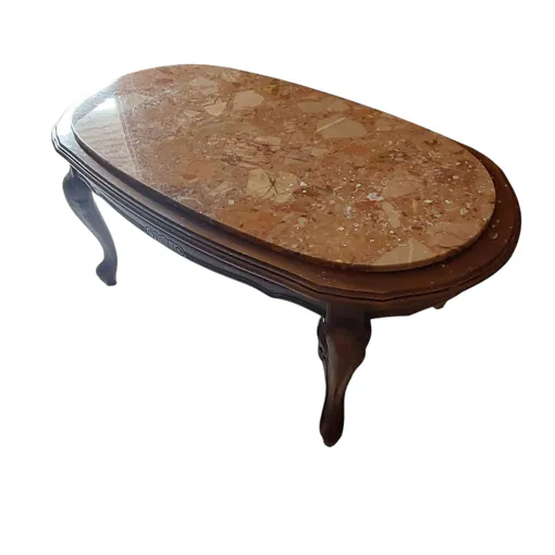 Table Basse Ovale En Marbre Et Merisier occasion reconditionné disponible sur Rakuten