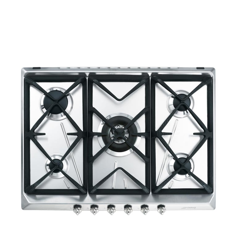 Table de cuisson à gaz encastrable en acier inoxydable Smeg SRV576GH5 5 brûleurs - Excellent état Parfait état reconditionné disponible sur Pixmania