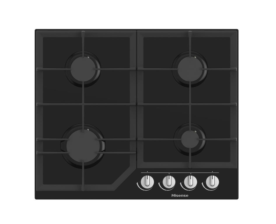 Table de cuisson à gaz encastrable Hisense GG643B noire de 60 cm, 4 brûleurs - Excellent état Parfait état Hisense reconditionné disponible sur Pixmania | Dero