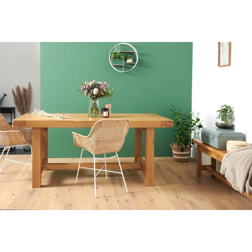 Table de ferme bois chêne massif L220 chêne clair Bon état reconditionné disponible sur Rakuten