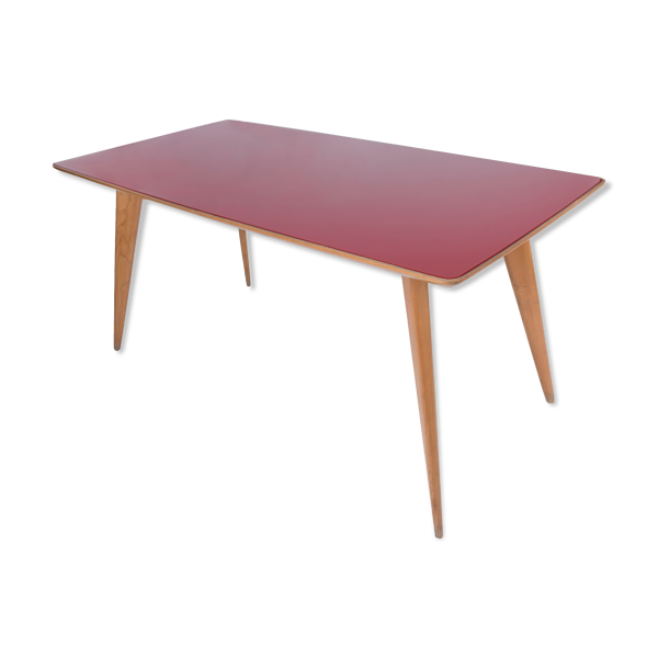 Table de salle à manger avec tablette en verre Bon état reconditionné disponible sur Selency