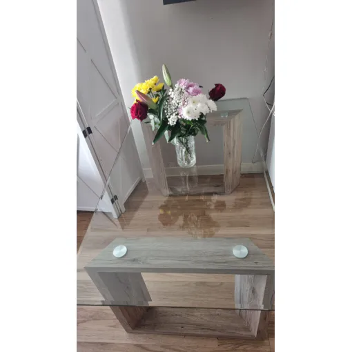 Table En Verre Et Bois De 160×90 Cm (6 Places) Quasi-Neuve. Bon état reconditionné disponible sur Rakuten