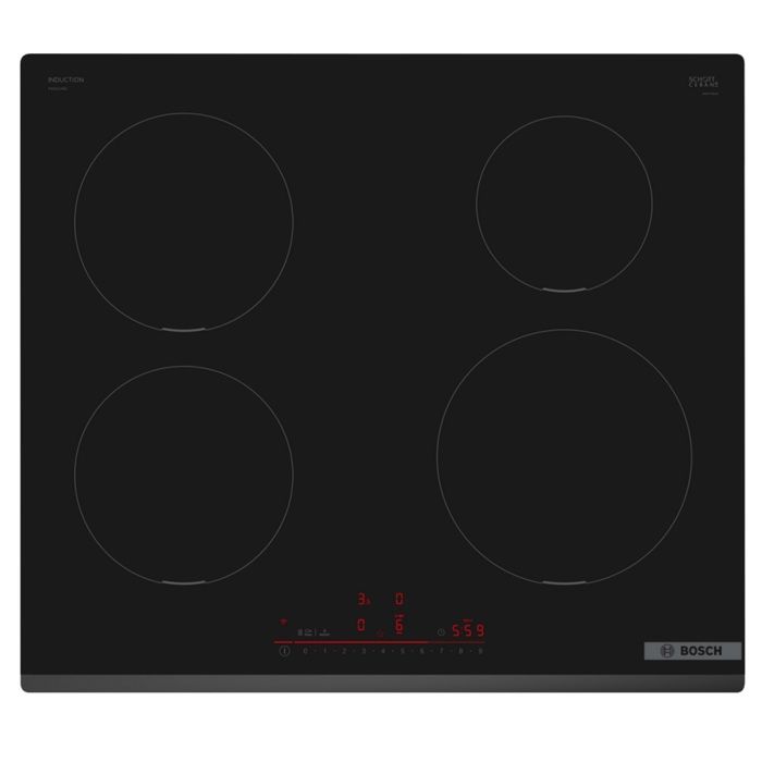 Table induction 60 cm - Série 6 - 4 foyers - Noir - H5,1 x L59,2 x52,2 cm - PIE631HB1E - Excellent état Parfait état reconditionné disponible sur Pixmania