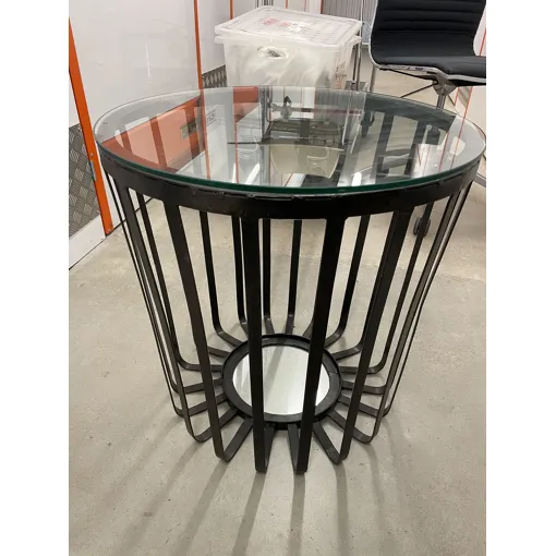Table pound Métal marron et plateaux en verre Bon état reconditionné disponible sur Rakuten